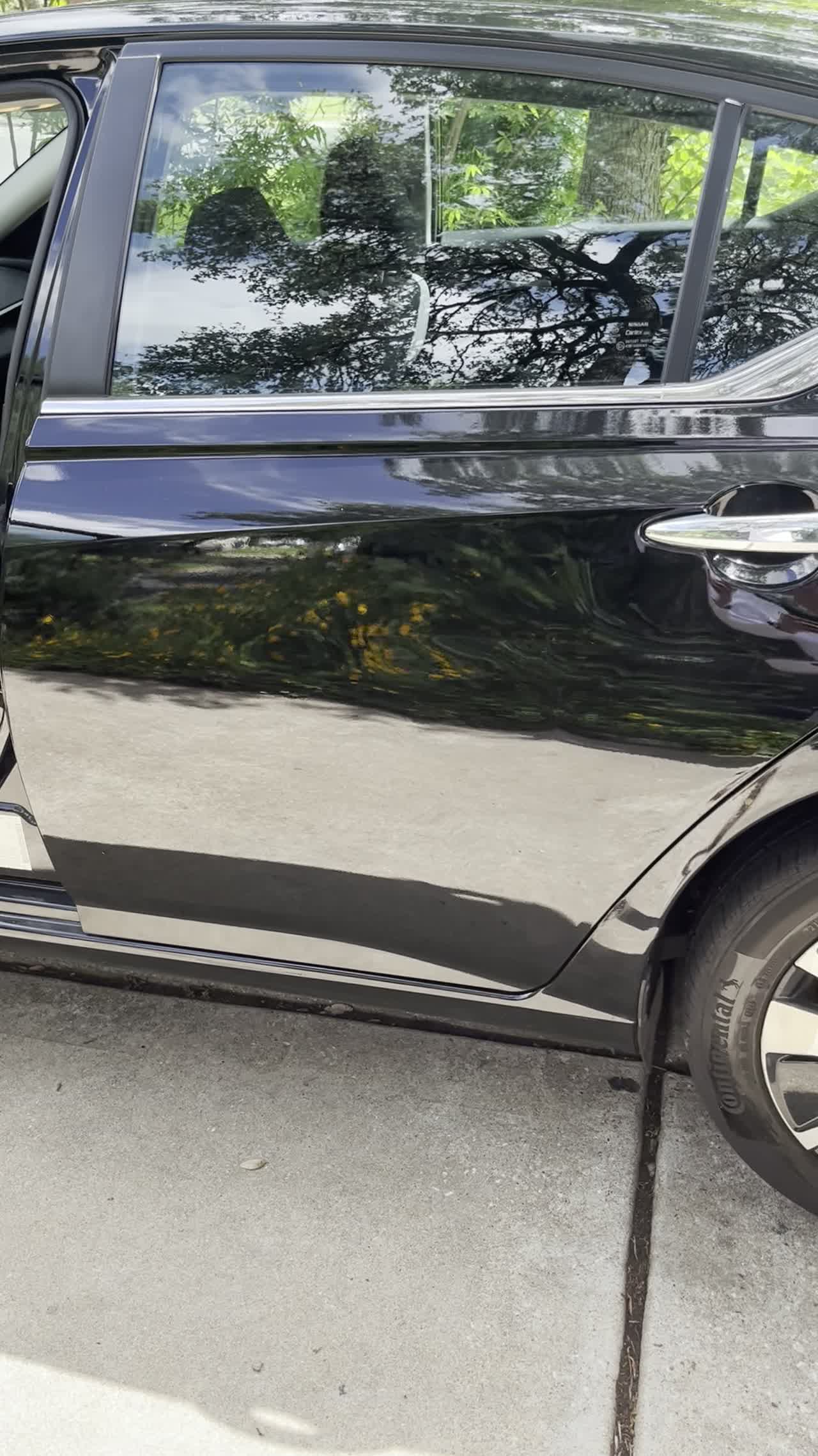 Freshly detailed, mirror-gloss paint